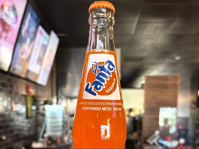 Glass Bottle Orange Soda.